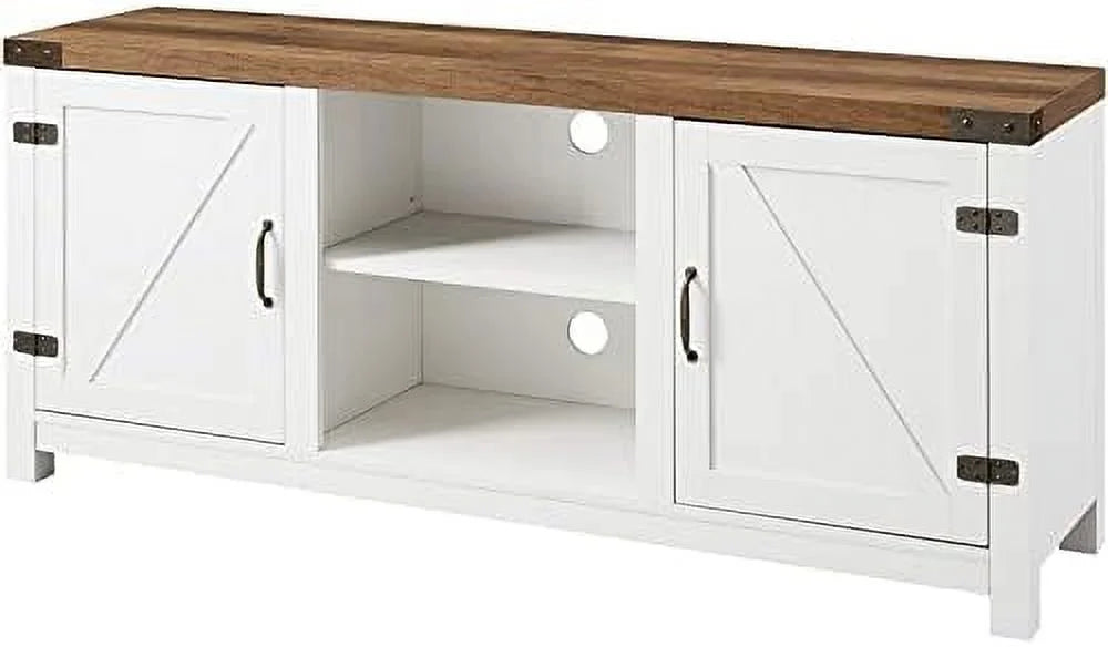 Rustic Wood TV Stand Up To 65" Brushed White Oak P768529