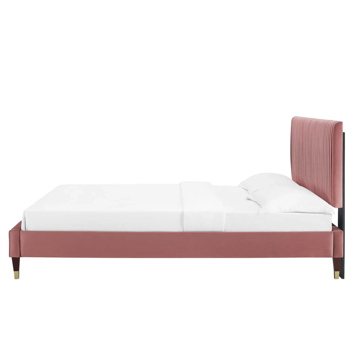 Full Size Velvet Platform Bed Frame K47447