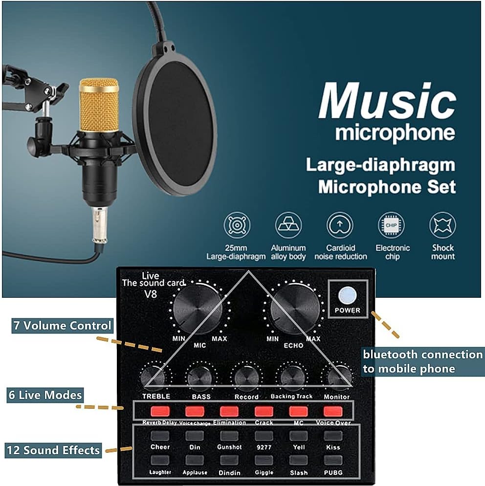 Podcast Equipment Bundle with Voice Changer Live Sound Card Audio Interface Pack of 2 L415