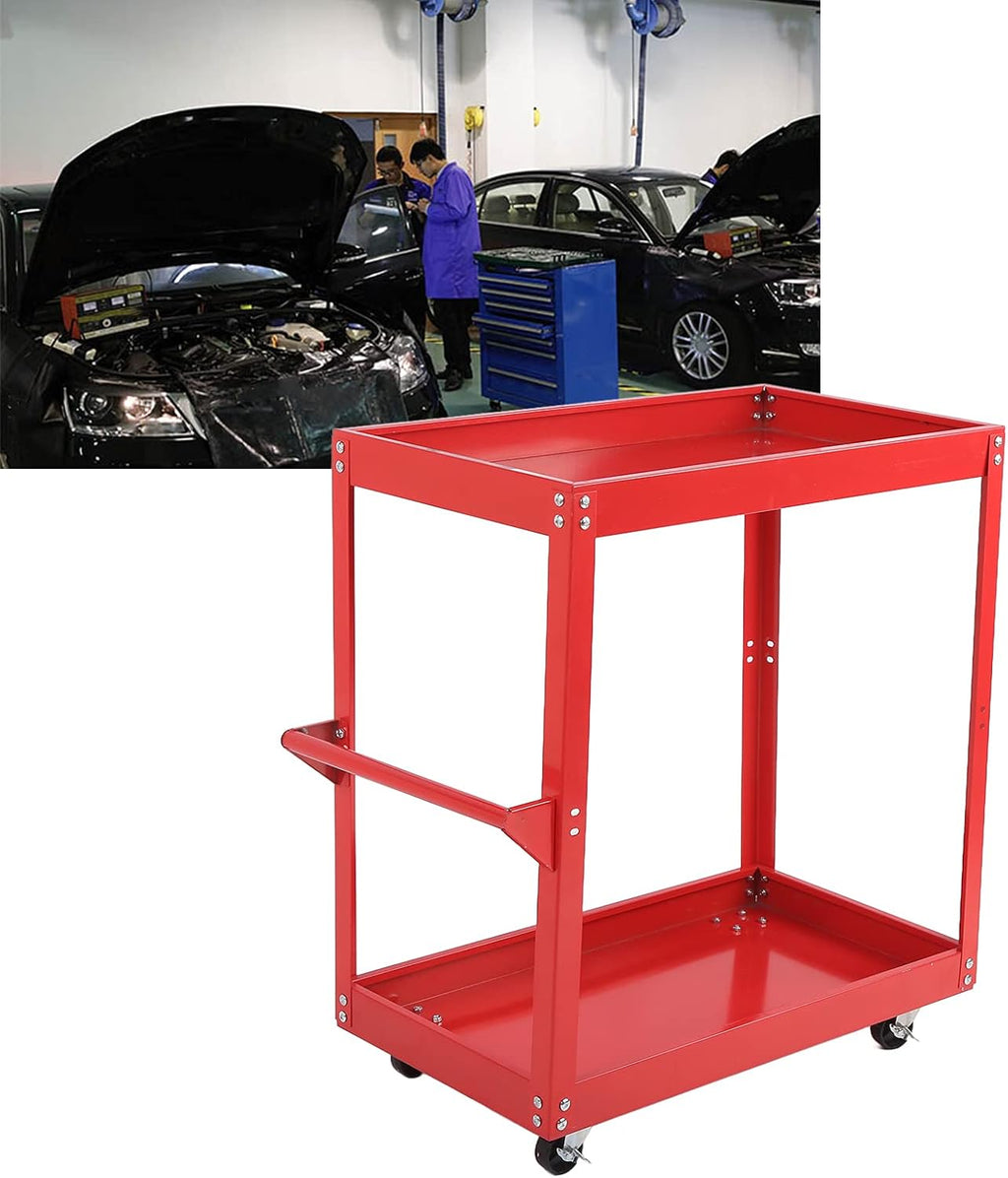 Utility Cart 2-Tray Rolling Storage Trolley H11904