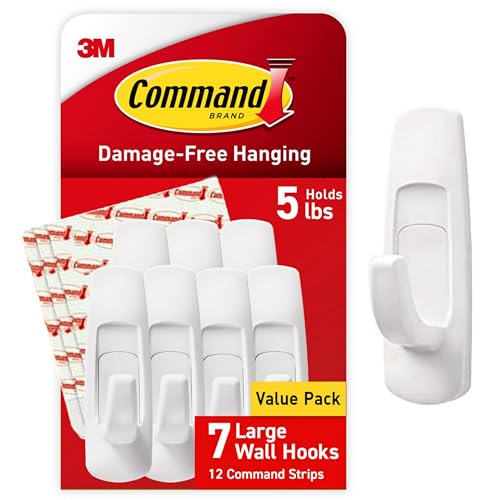 Large Utility Hooks, 7 Hooks, 12 Strips P819