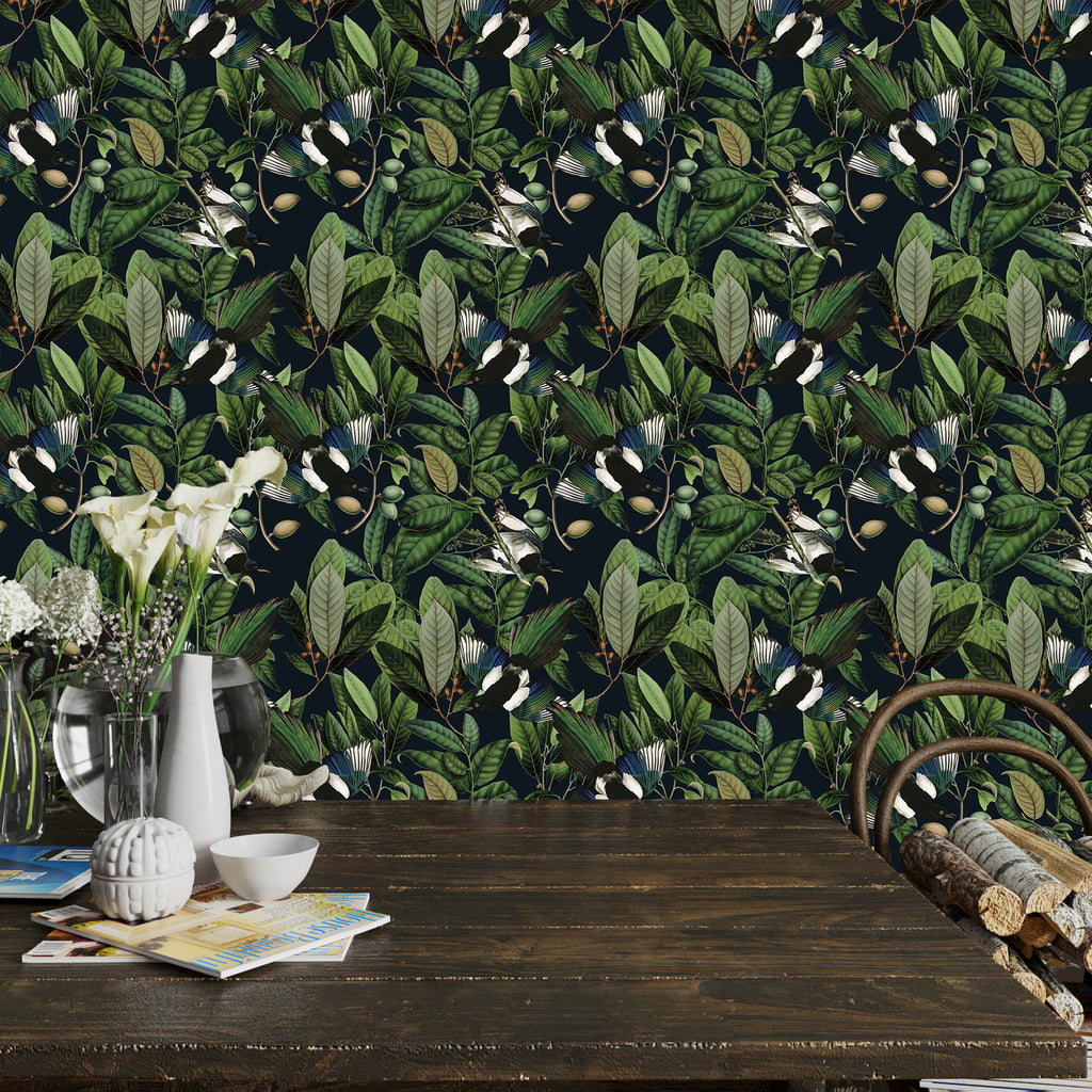 Tropical Jungle Leaf Peel and Stick Wallpaper 17.7''x354'' Removable Self Adhesive Contact Paper M809785