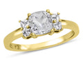 6x6mm Cushion-Cut White Topaz Ring H773