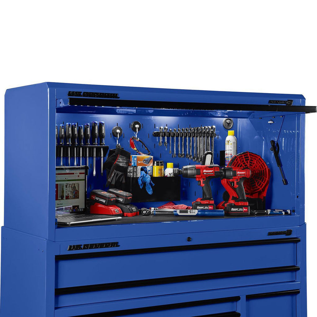 56 in. x 22 in. Blue Work Center Hutch U1139