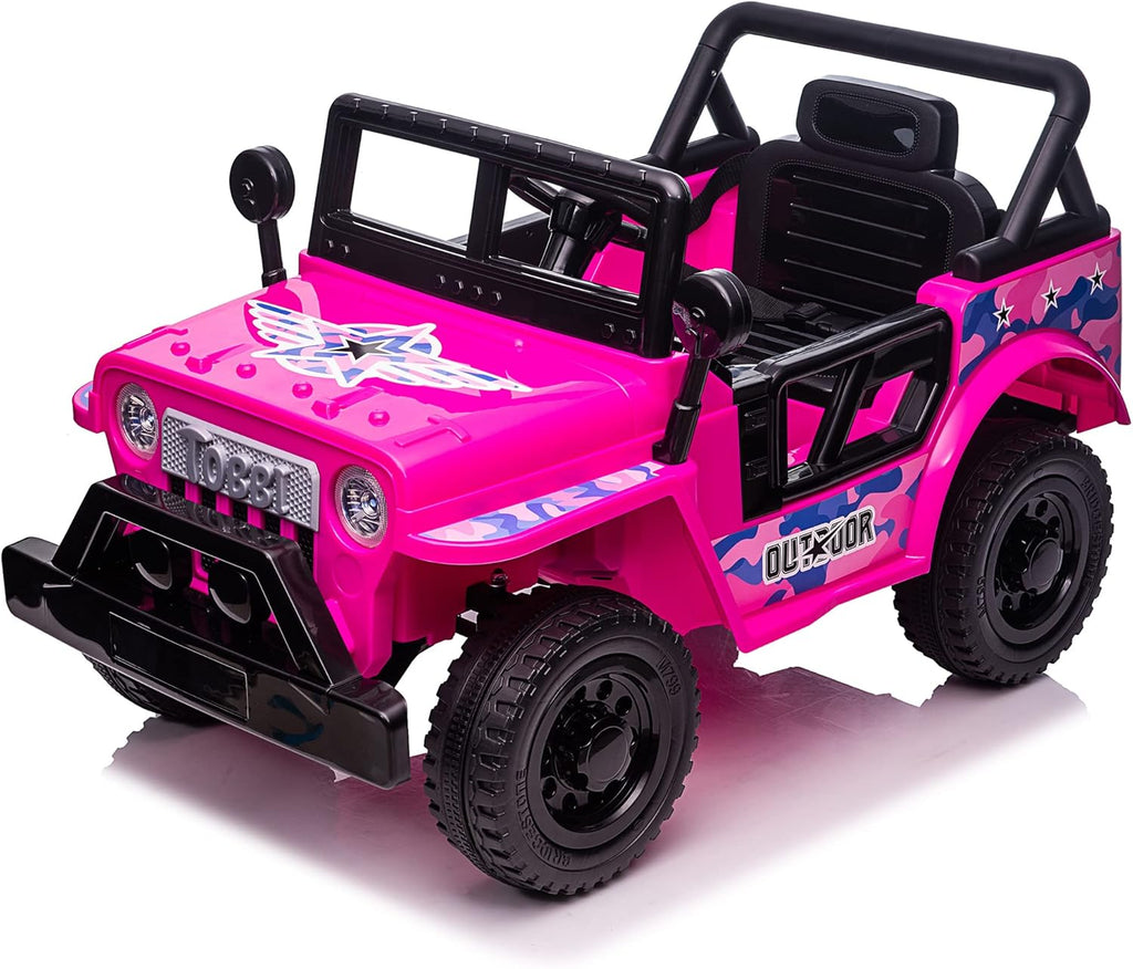 Purple and Black 12V Kids Ride On Truck Car with LED Lights U655730