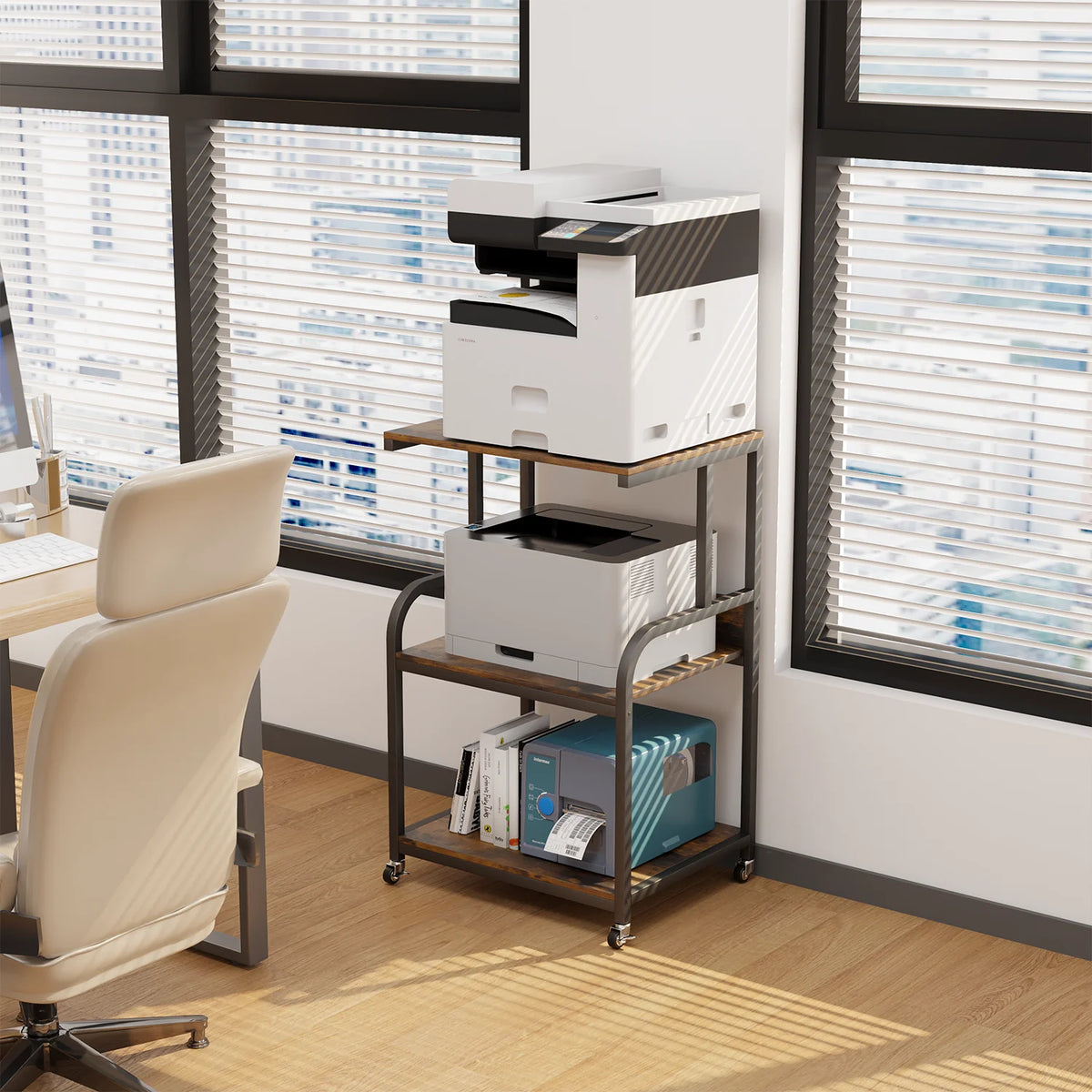 Large 3 Tier Printer Stand with Wheels L6552