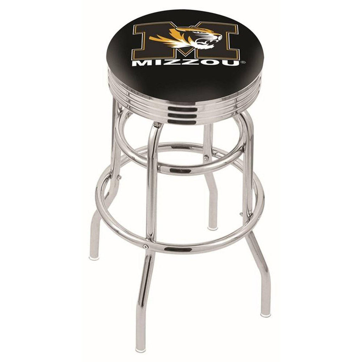 Chrome Double Ring Swivel Bar Stool X116059