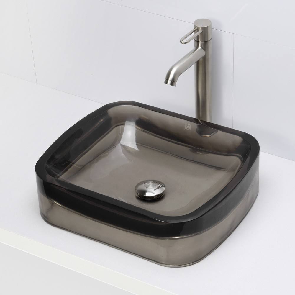 Rectangular Resin Vessel Sink, Shadow P3963