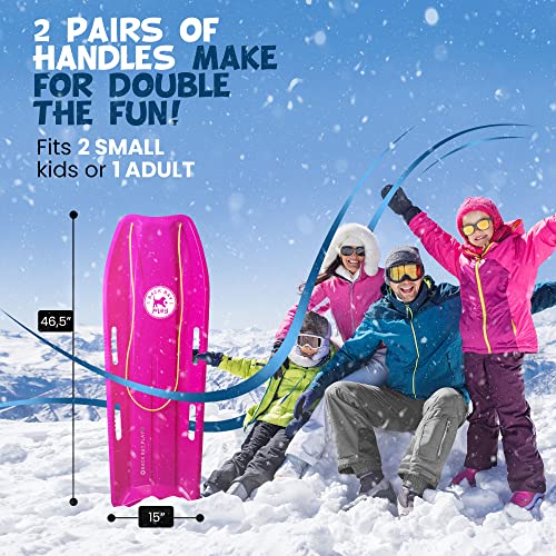 47in High Density Plastic Snow Sled with Pull Rope & 4 Handles Y414287