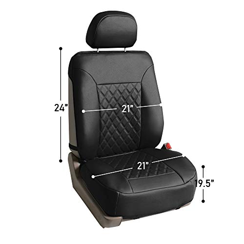 Beige Faux Leather Car Seat Covers Front Set H9949