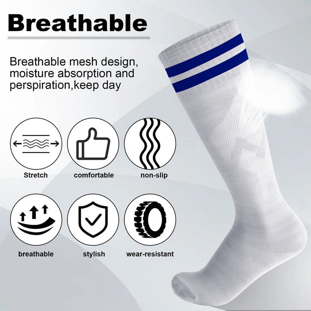 3 Pairs Kids Soccer Socks X409655