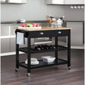 3 Tier Butcher Block Kitchen Cart with Drawers D5704