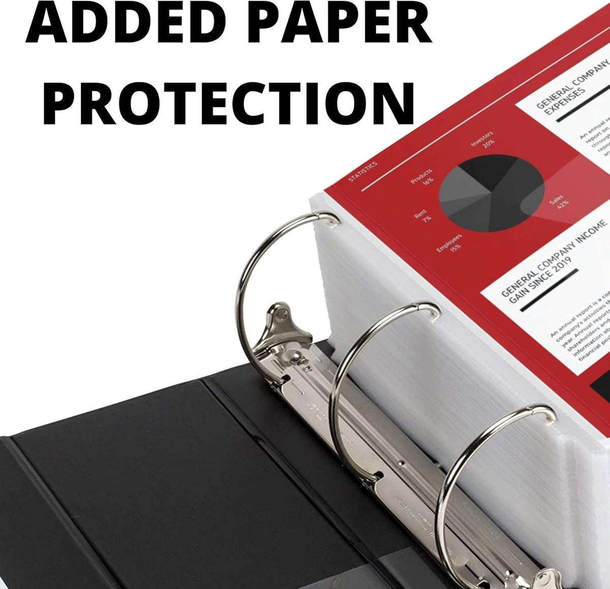 4 Pack 6 Inch D Ring Binder with Pockets Black K256