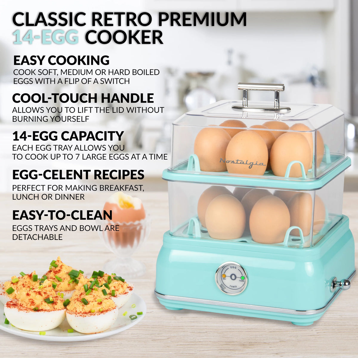 14-Capacity Egg Cooker, Aqua V422