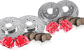 Powder Coated Red Calipers Rotors Ceramic Pads Performance Kit I1993