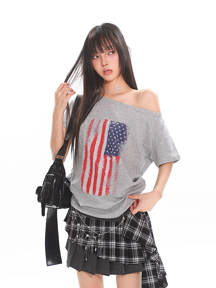 Checked Irregular Skirt J6274