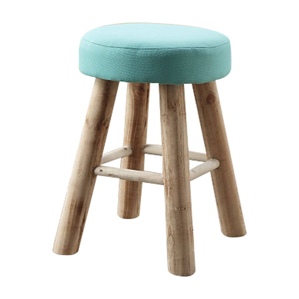 Natural and Mint Fabric Cane Stool Y831305