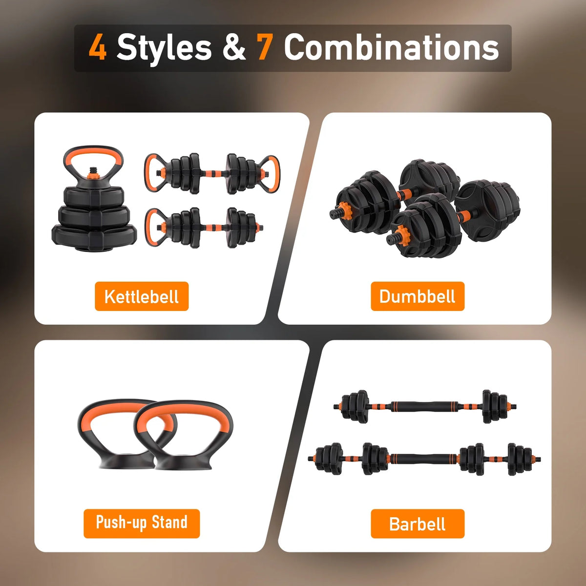 Adjustable Weight Dumbbell Set 4 in 1 X73702