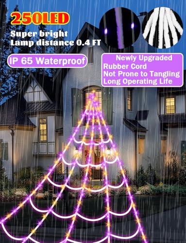 250 LEDs Outdoor Halloween Decor Lights with 4Ft Light-up Spider E9779