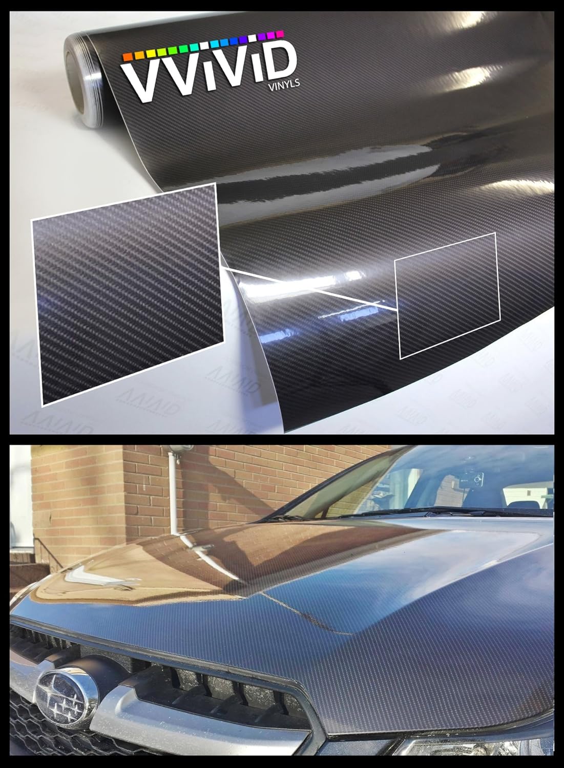 Dark Grey Carbon Fiber Vinyl Wrap Film 5ft x 5ft Pack of 2 K274