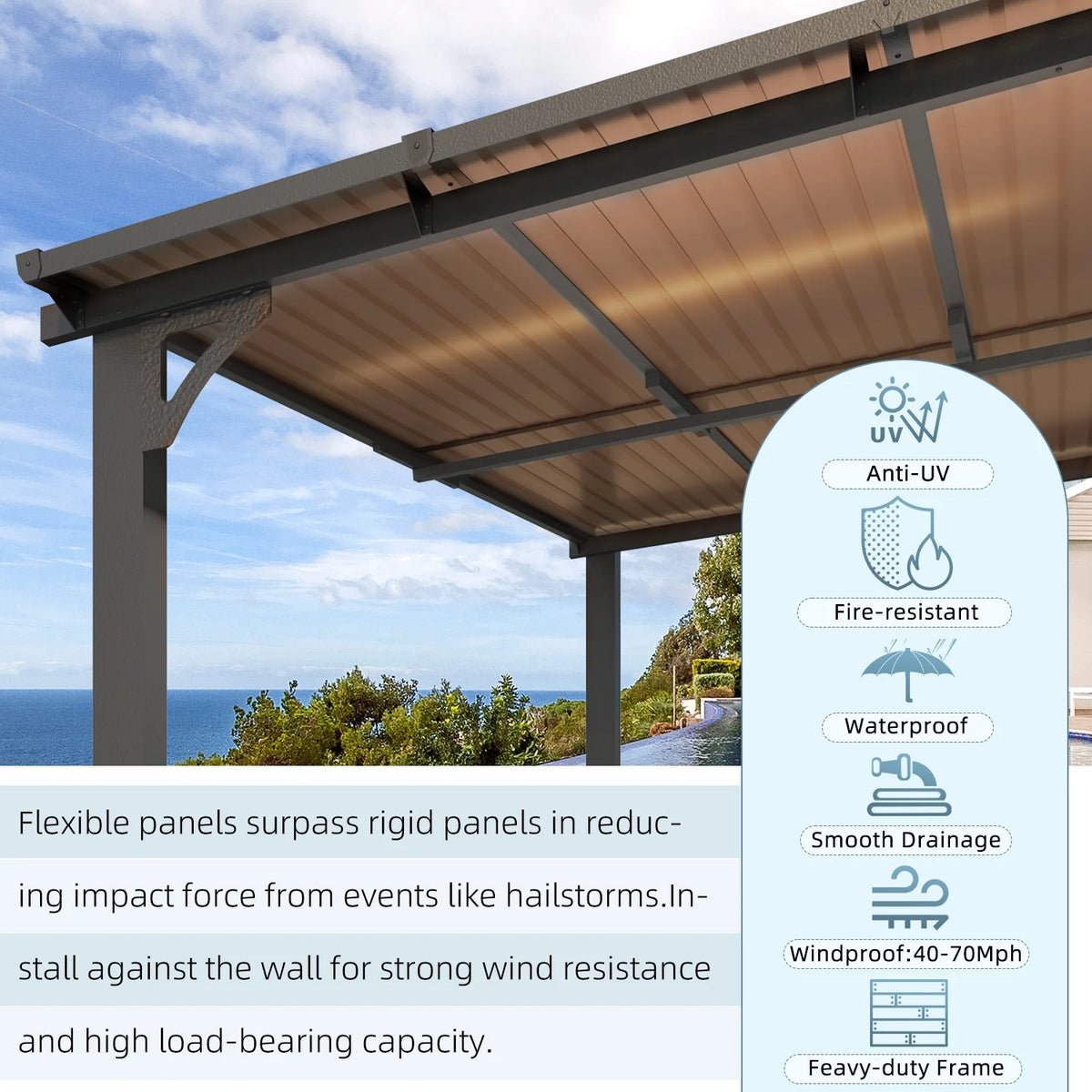 10' x 12' Gray Hardtop Aluminum Gazebo Q14310