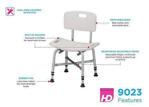 Heavy Duty Bath Bench with Back F591670