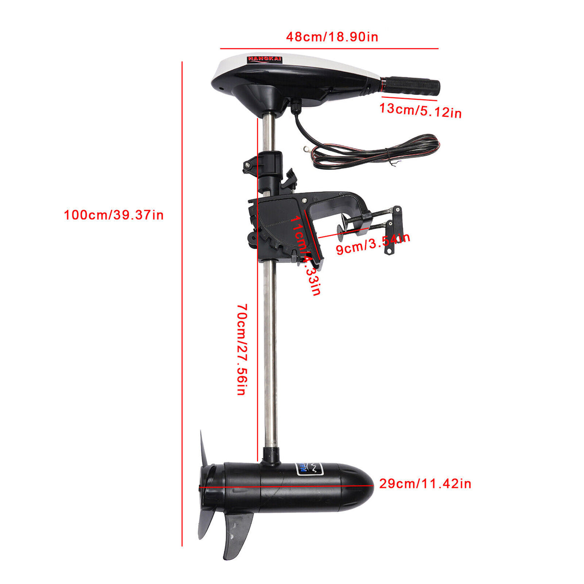 Electric Outboard Trolling Motor Boat Motor, 45lbs Thrust K547336