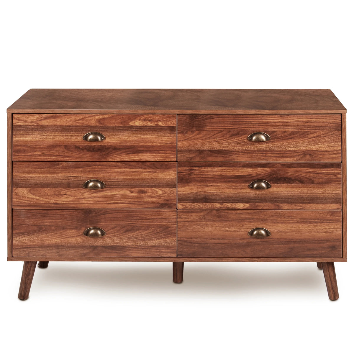 Wood 6 Drawer Dresser with Metal Handles G84652