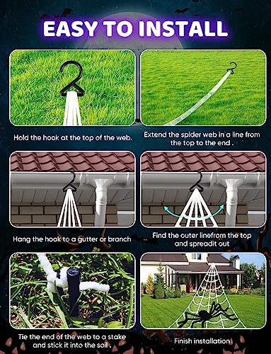 250 LEDs Outdoor Halloween Decor Lights with 4Ft Light-up Spider E9779