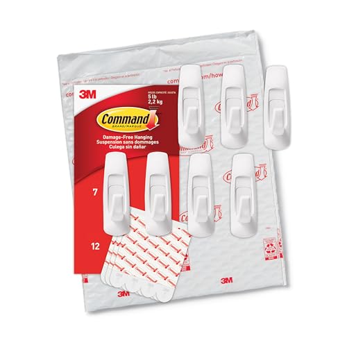 Large Utility Hooks, 7 Hooks, 12 Strips P819