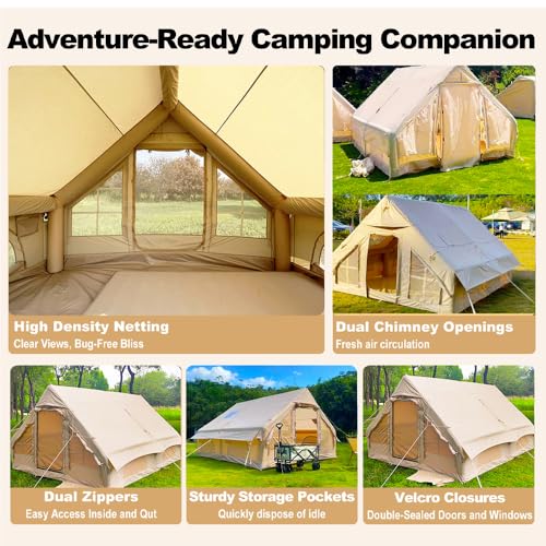 Inflatable Camping Tent 8-10 Person with Stove Jack I69338
