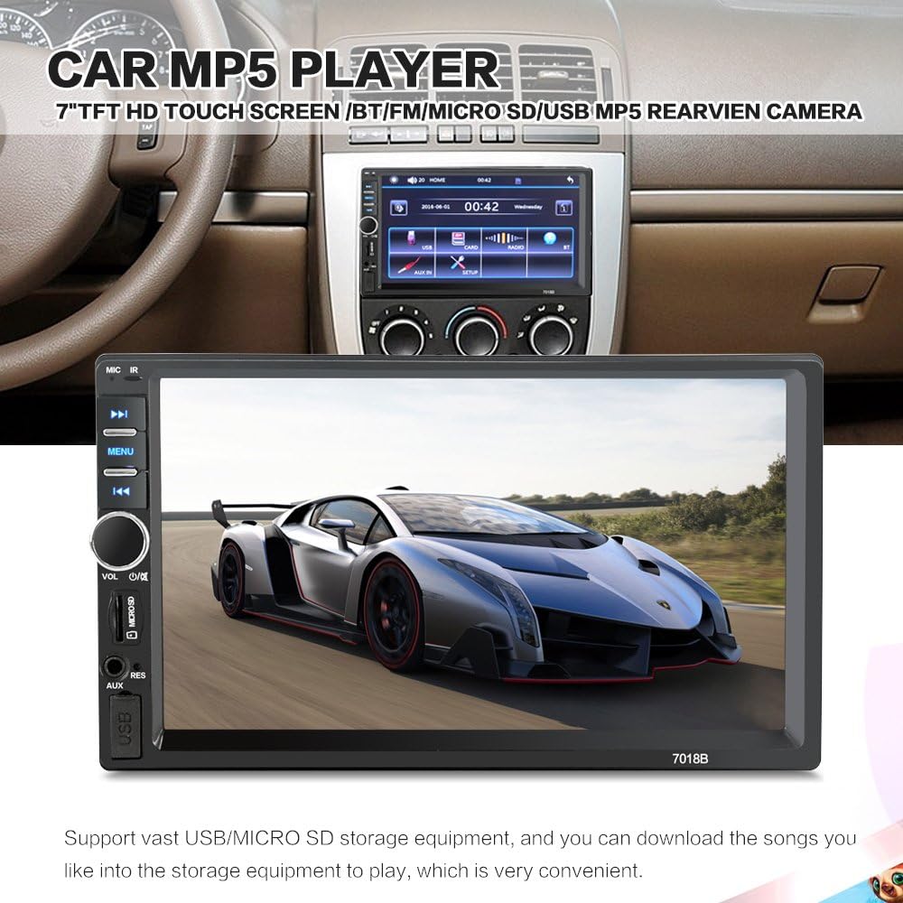 Double Din Car Stereo with Bluetooth & Rear-View Camera Z8261