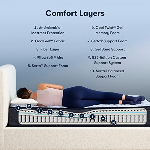 King Mattress with Plush Pillow Top, Cooling Gel Memory Foam, Pocket Innersprings D51841