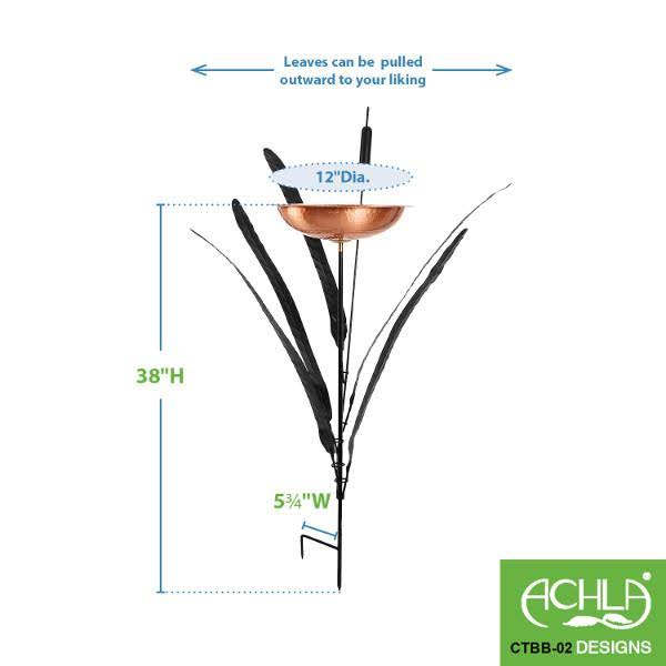 Double Cattail Birdbath K57541