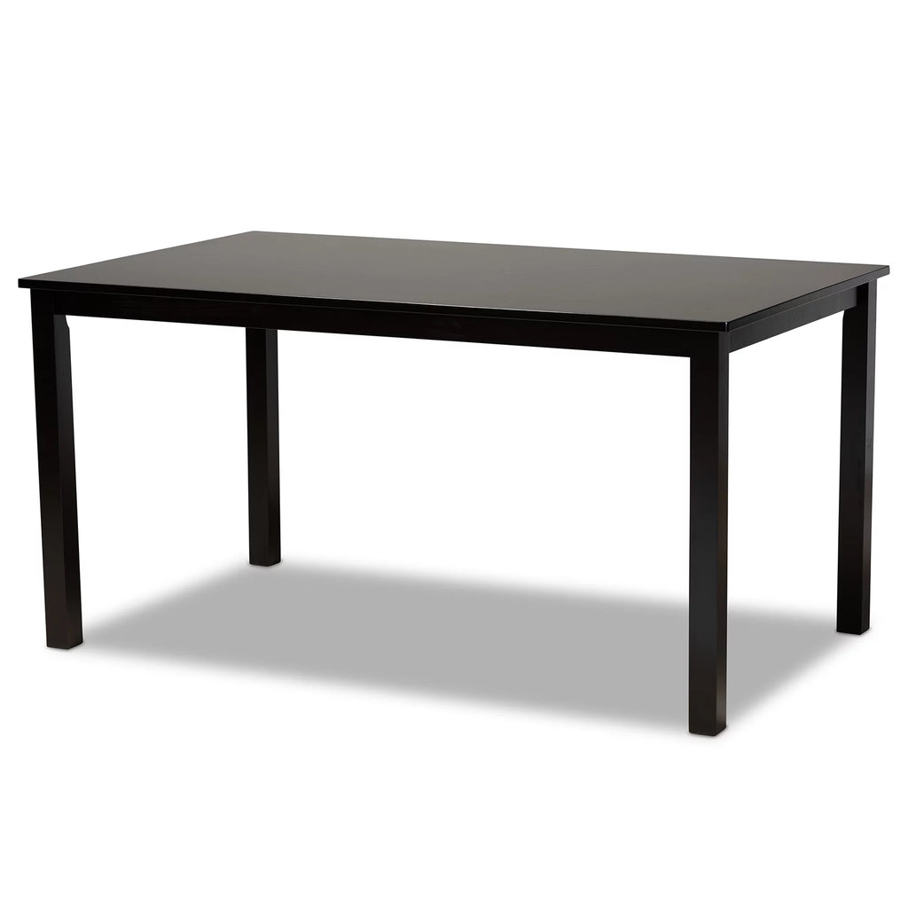Grey Fabric Upholstered Dark Brown Wood 7-Piece Dining Set G790