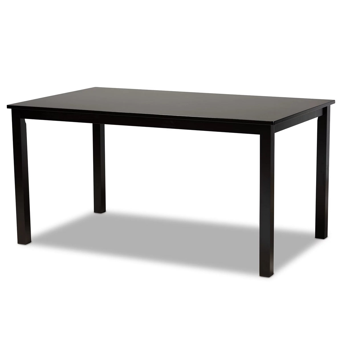 Grey Fabric Upholstered Dark Brown Wood 7-Piece Dining Set G790