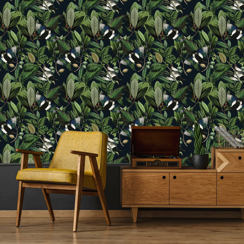 Tropical Jungle Leaf Peel and Stick Wallpaper 17.7''x354'' Removable Self Adhesive Contact Paper M809785