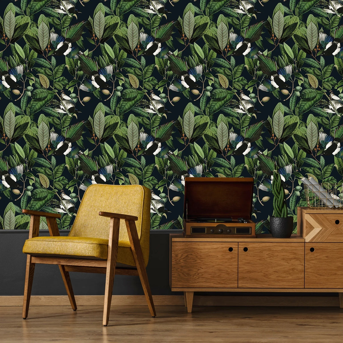 Tropical Jungle Leaf Peel and Stick Wallpaper 17.7''x354'' Removable Self Adhesive Contact Paper M809785