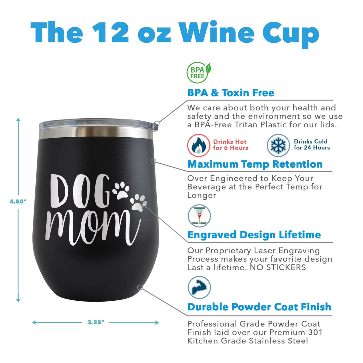 12 oz Engraved Red Wine Cup J3192