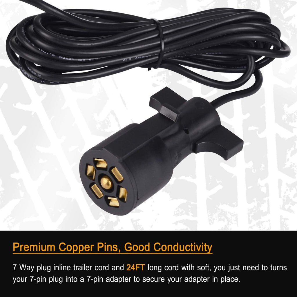 Magnetic LED Trailer Towing Light Kit, 24ft Cable with 7 pin plug, IP68 Waterproof V76867