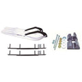White Snowmobile Skis with 10 inch Round Bars Complete Kit F40007