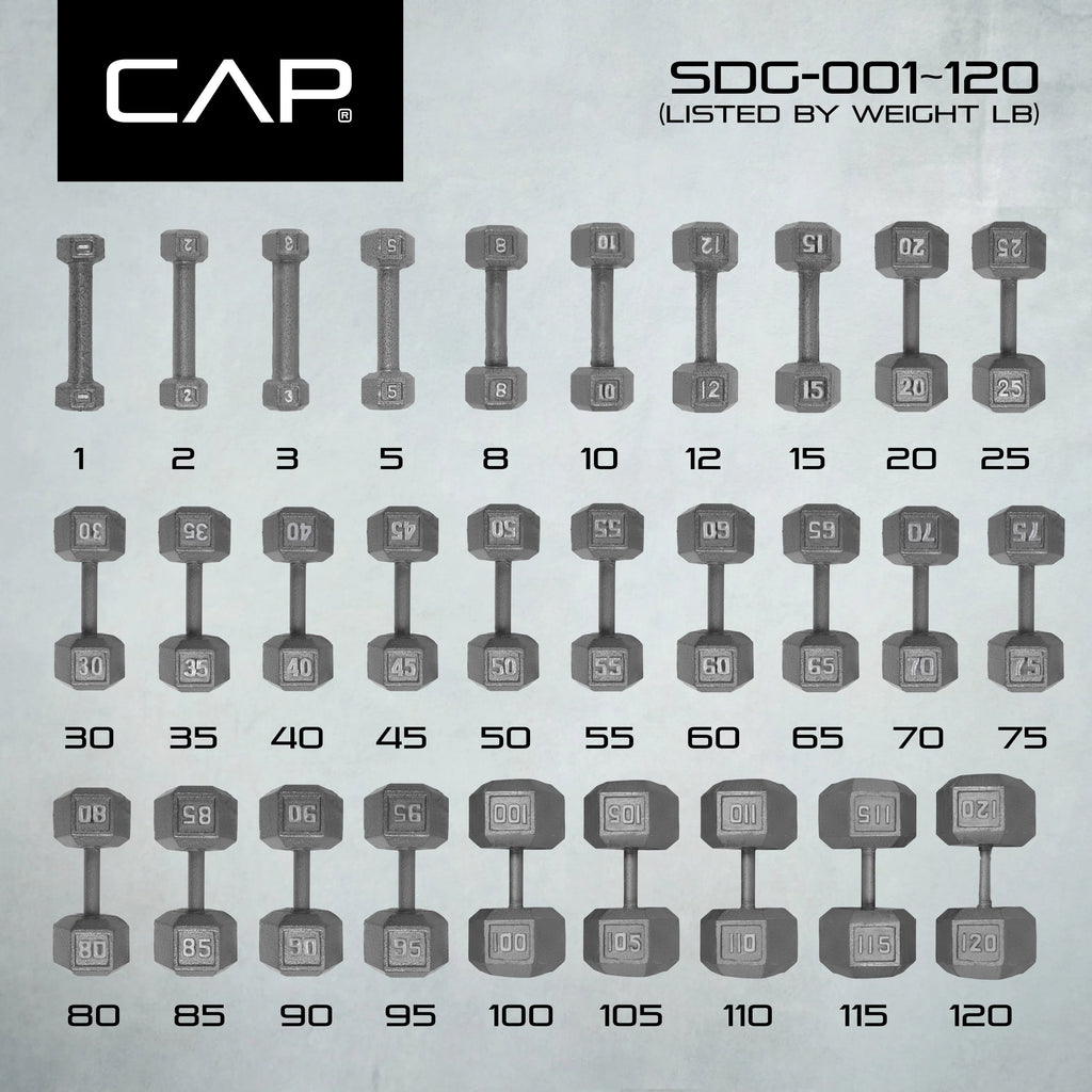 25lb Cast Iron Hex Dumbbell D502007