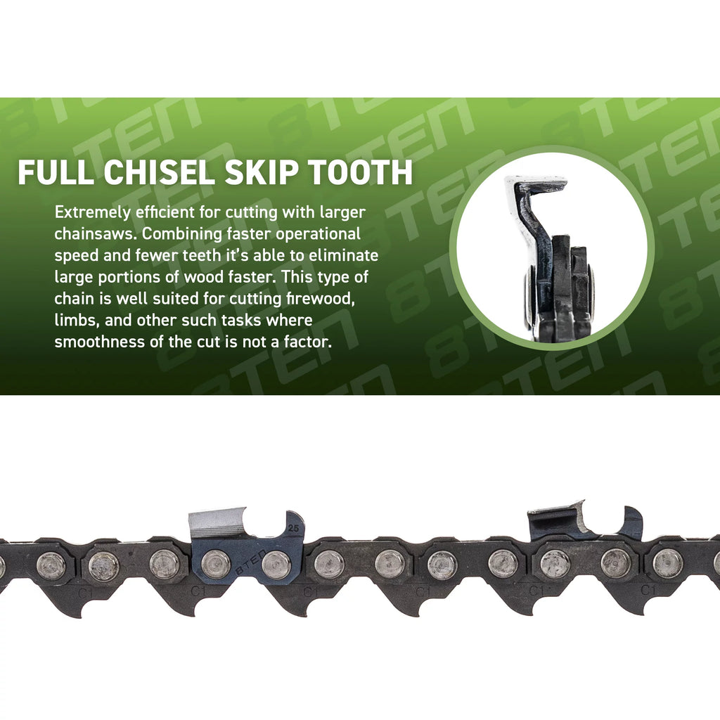 36 inch .063 3/8 115DL Skip Tooth Chainsaw Chain 3 Pack S7048
