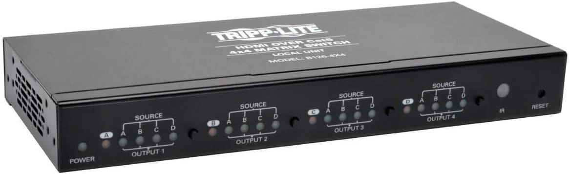 4x4 HDMI Over Cat5 / Cat6 Matrix Splitter Switch, Black Q233
