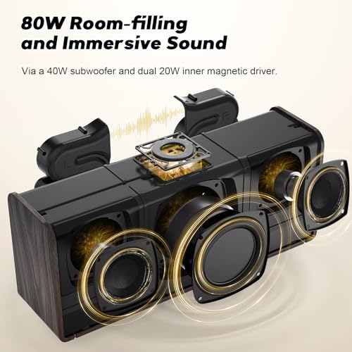 Gold Bluetooth Speaker with 80W Sound and 18H Playtime M26537