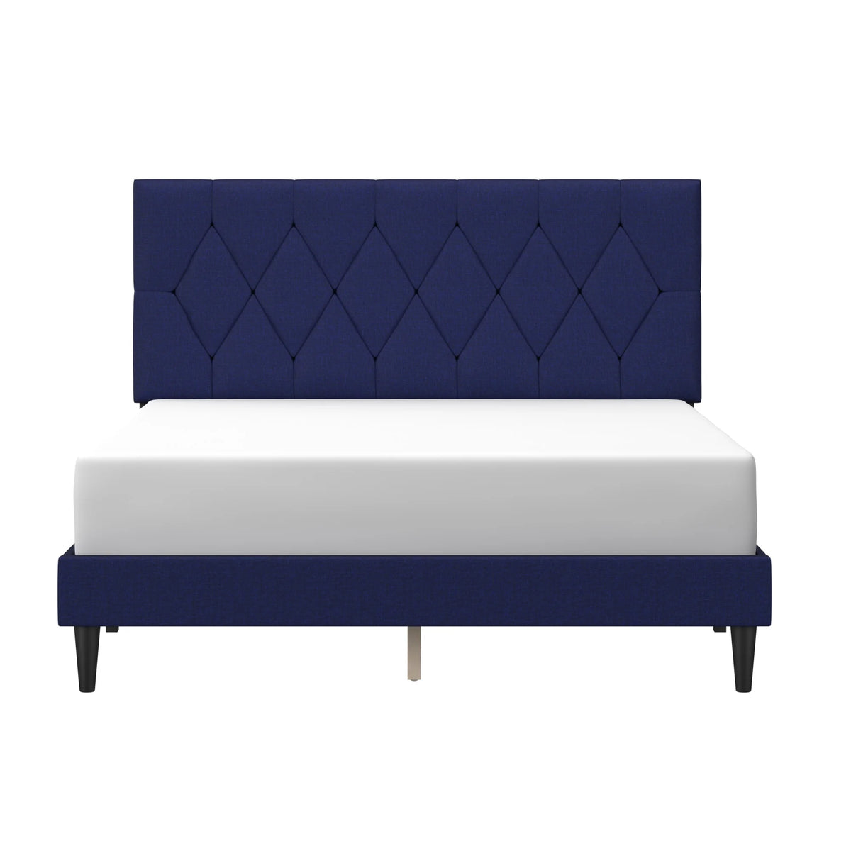 Gray Diamond Tufted Upholstered Queen Platform Bed O786790