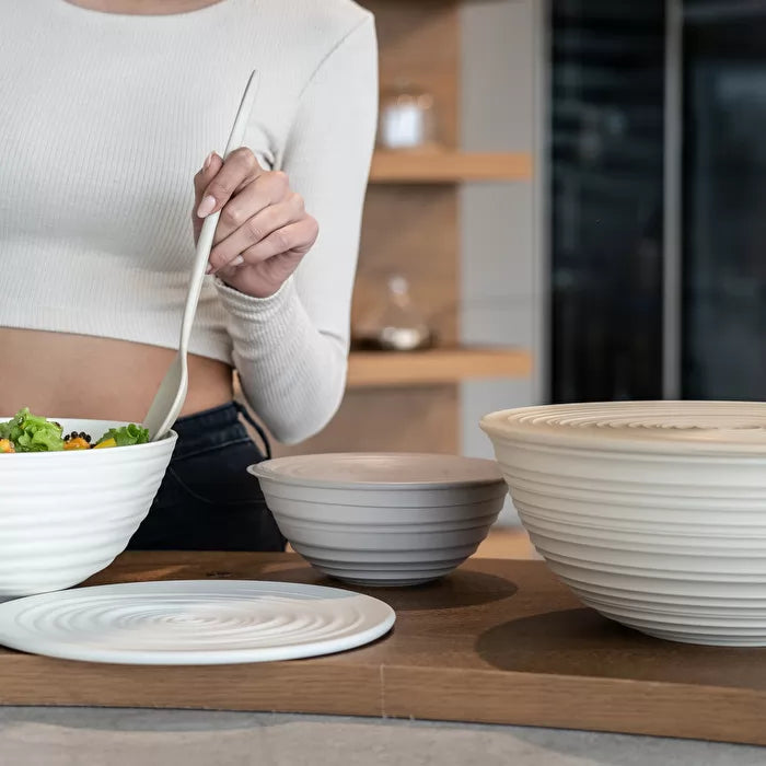 M Bowl With Lid Taupe I3511