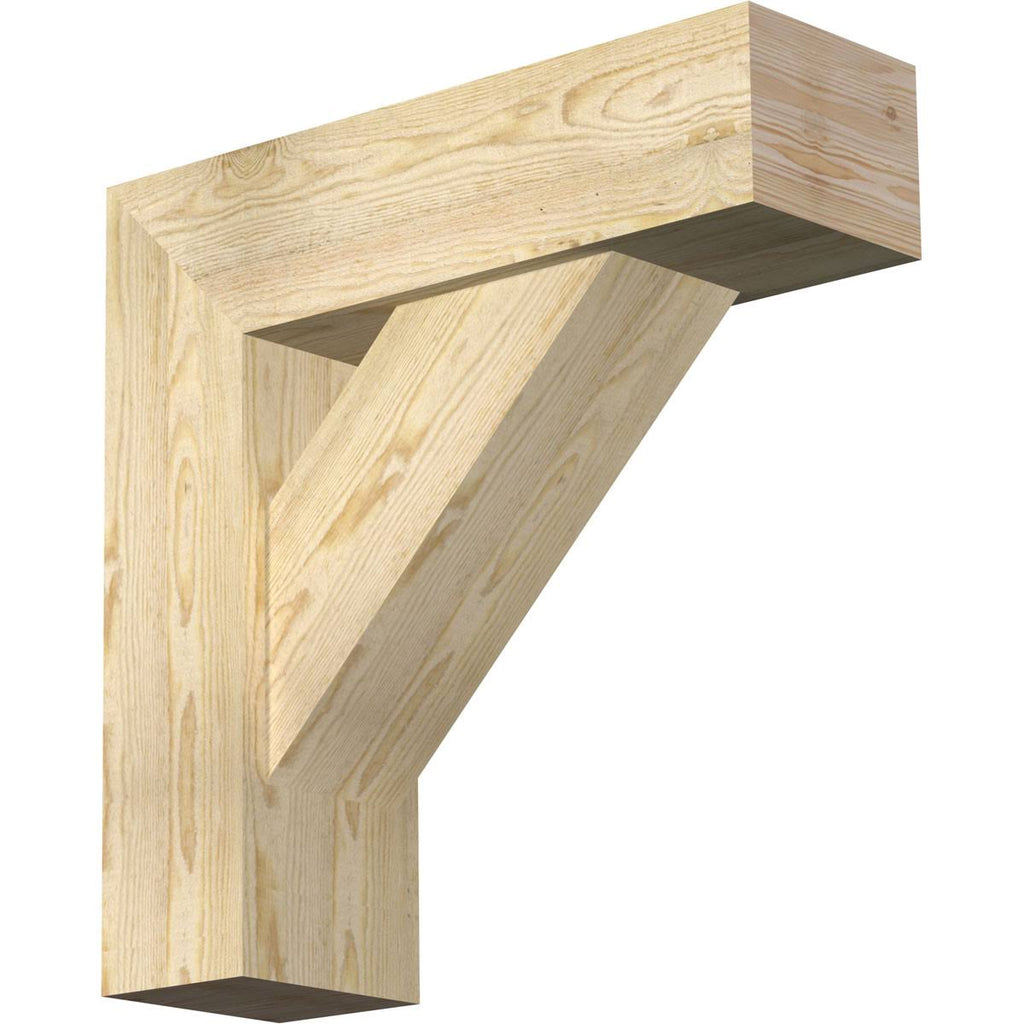 8x22W x 26x22D x 26x22H Traditional Block Bracket with Offset Brace, Douglas Fir S6132