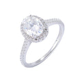 Oval Cut 14k White Gold Plated 925 Sterling Silver Diamond Ring U20197