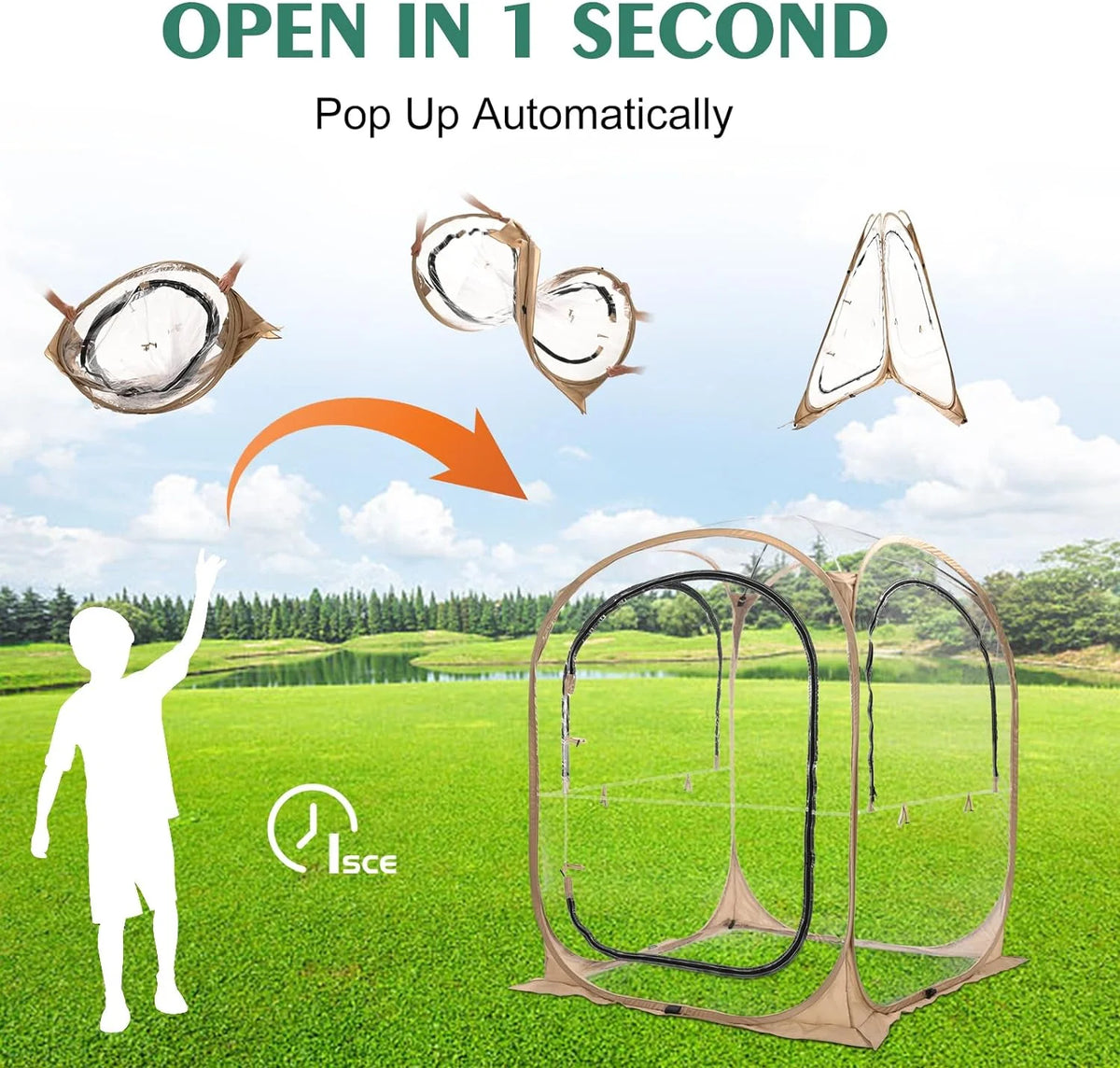 Pop-Up Tent with Removable Top Cover and Mesh Windows A235